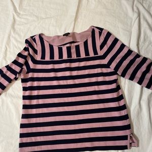 Talbots pink and black Striped Top size large